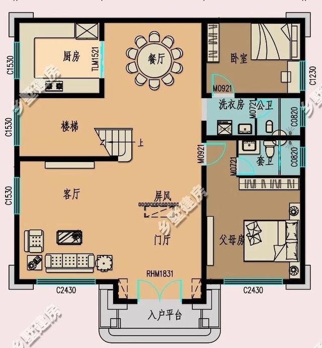 很贊的一款占地面積140平的三層別墅設計圖，滿滿的華麗麗豪宅既視感
