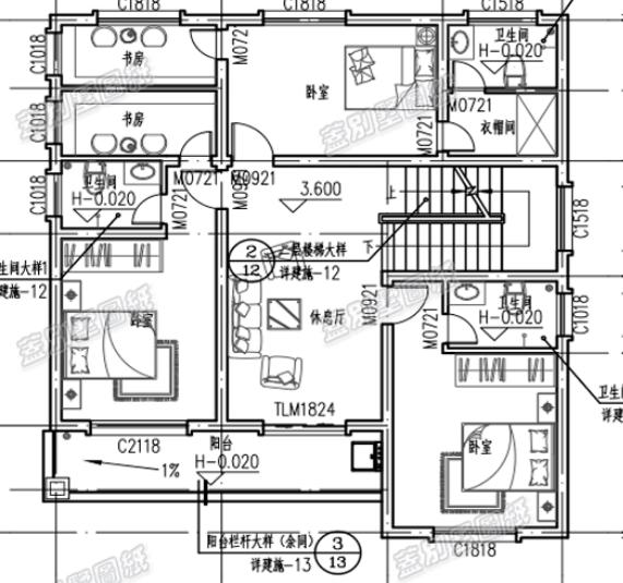 二層精致平屋頂農村自建房設計圖，施工也比較簡單，受到大眾的歡迎