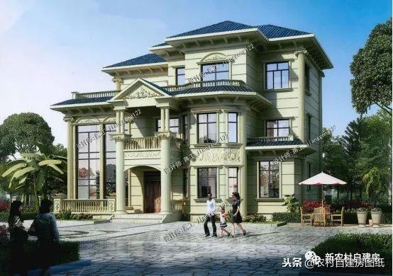5款三層農村建房別墅設計圖，豪華大氣，外觀經典，三代不過時