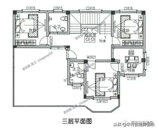 5款三層農村建房別墅設計圖，豪華大氣，外觀經典，三代不過時