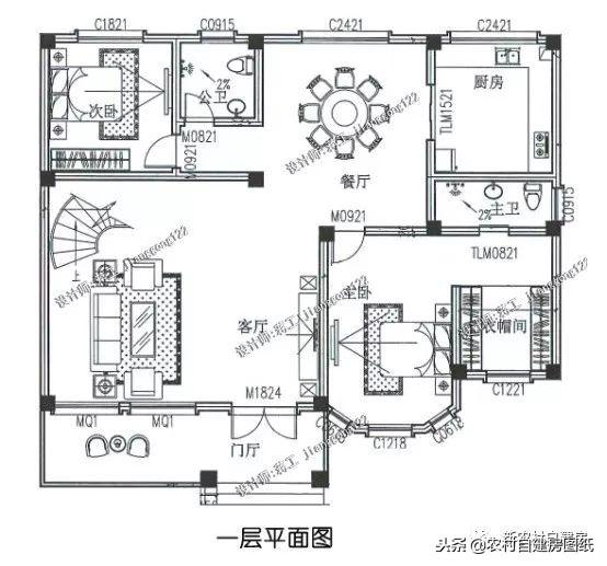 5款三層農村建房別墅設計圖，豪華大氣，外觀經典，三代不過時