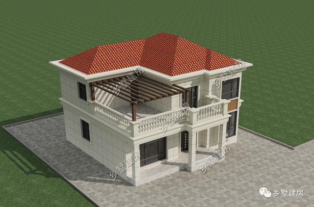 農(nóng)村二層別墅設(shè)計(jì)圖，戶型合理、外觀簡潔大氣，適合農(nóng)村建造