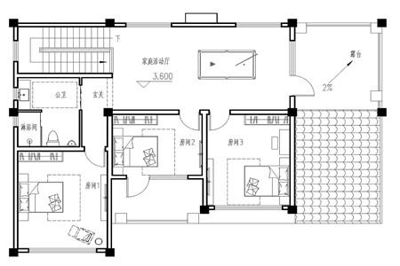 農村美式二層別墅設計圖，簡單樸素，戶型合理