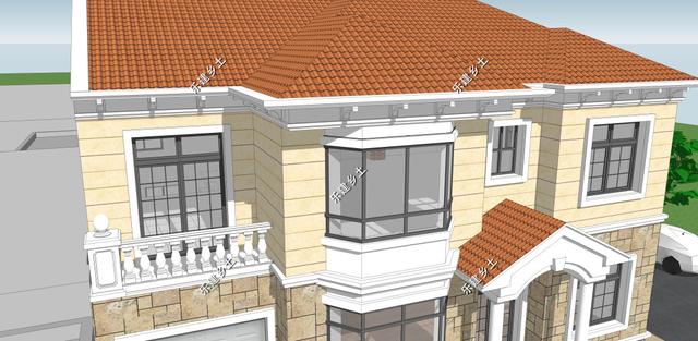 二層歐式別墅設(shè)計(jì)圖，浪漫典雅，簡潔溫馨，房屋整體舒適又美觀