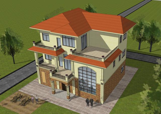 三層歐式別墅設(shè)計(jì)圖，既有恢弘大氣的外觀，又有清新自然的質(zhì)感