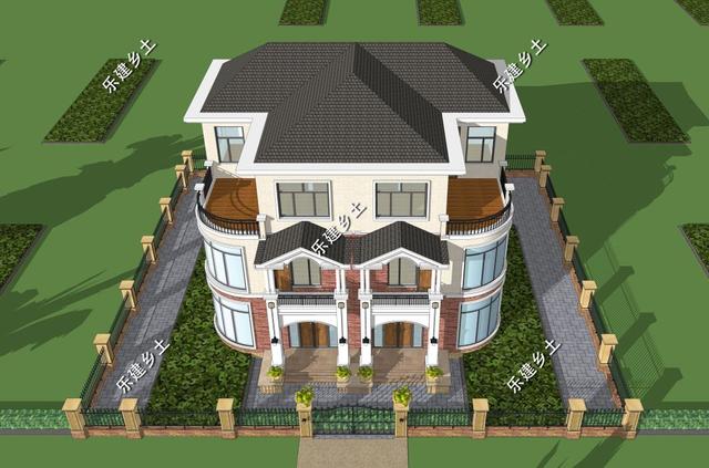 歐式雙拼三層別墅設計圖，結構清晰合理，居住舒適