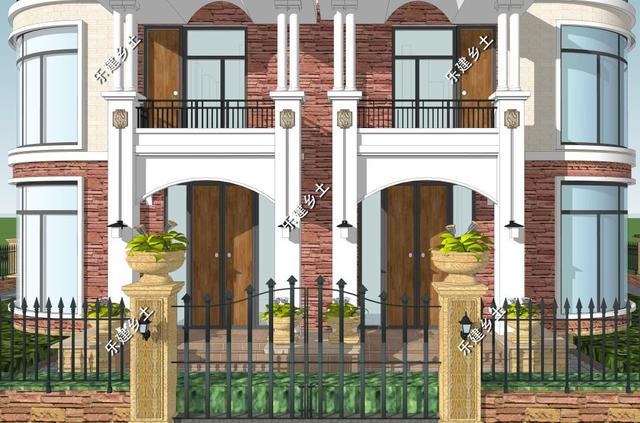 歐式雙拼三層別墅設計圖，結構清晰合理，居住舒適