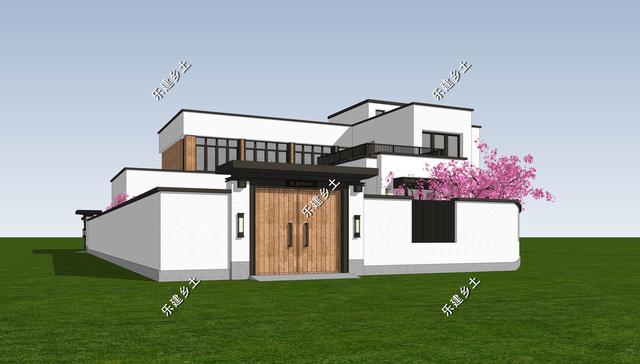 現代風格別墅設計圖，簡約時尚，干凈利落，顯現清新自然氛圍