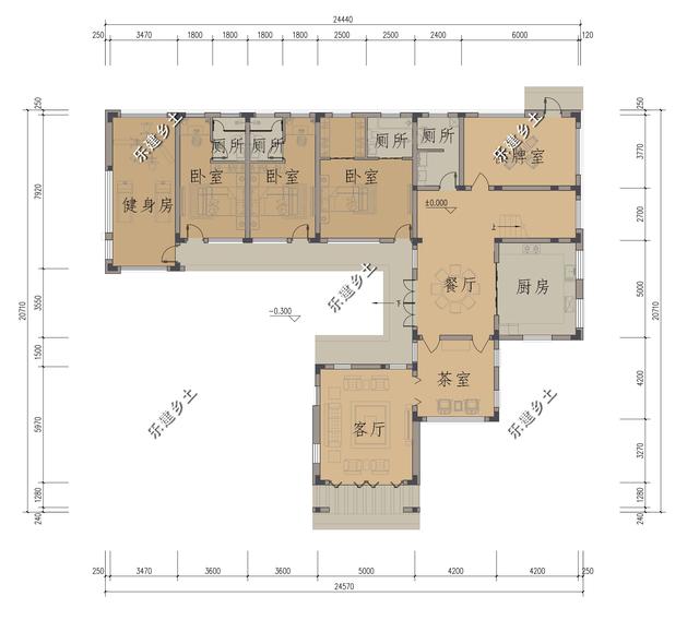 現代風格別墅設計圖，簡約時尚，干凈利落，顯現清新自然氛圍