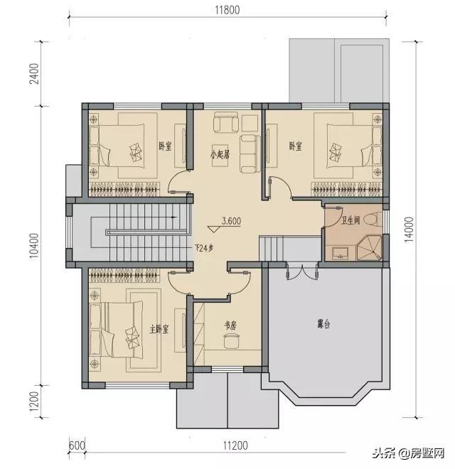 簡約二層別墅設計圖，簡約淡雅，占地不大，戶型緊湊居住舒適