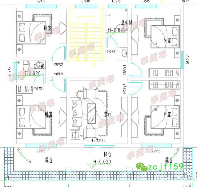 磚混結(jié)構(gòu)新農(nóng)村二層平屋頂自建房別墅設(shè)計圖，布局舒適實用