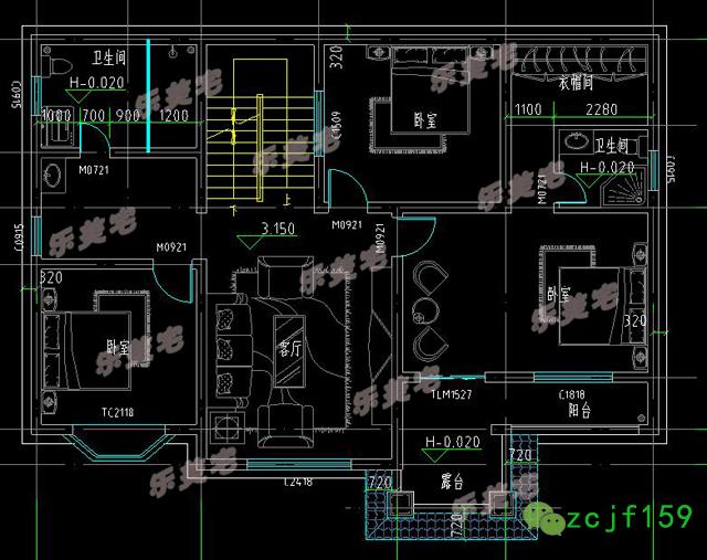 磚混結(jié)構(gòu)新農(nóng)村二層平屋頂自建房別墅設(shè)計圖，布局舒適實用