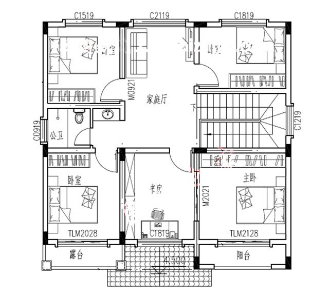 農村二層自建別墅設計圖，精致典雅，戶型簡單合理