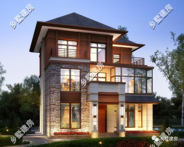 建房案例中最常見的小別墅設計圖，耀眼奪目，落落大方