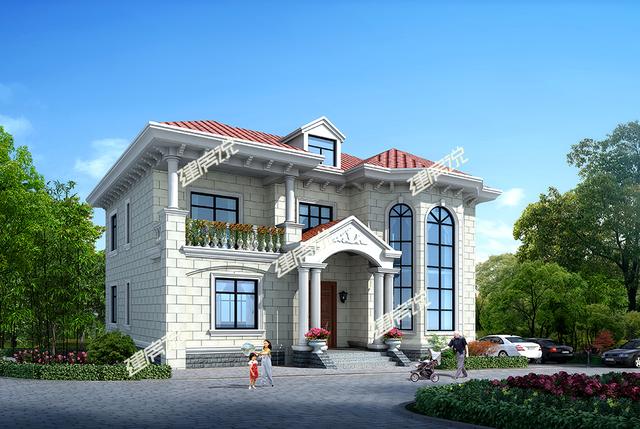 占地124平二層別墅設計圖，簡約溫馨，造價經濟，施工簡單