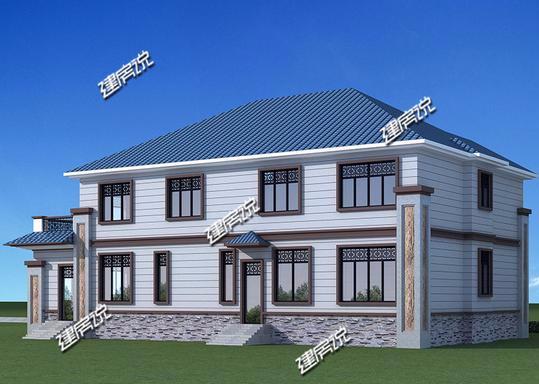 這款二層新中式別墅，外觀非常的漂亮，雖只有二層，卻一點不輸高層