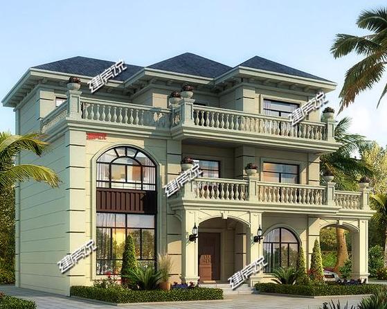 豪華大氣三層歐式別墅設(shè)計(jì)圖，多窗多露臺(tái)，室內(nèi)布局溫馨實(shí)用