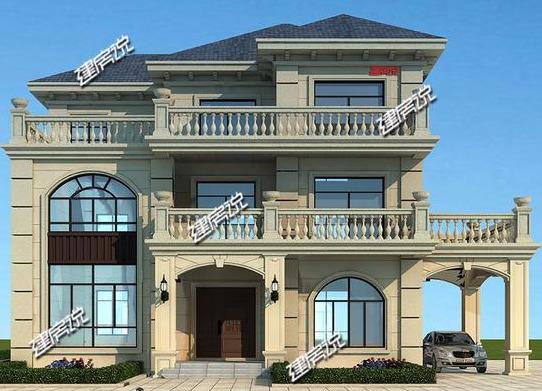 豪華大氣三層歐式別墅設(shè)計(jì)圖，多窗多露臺(tái)，室內(nèi)布局溫馨實(shí)用