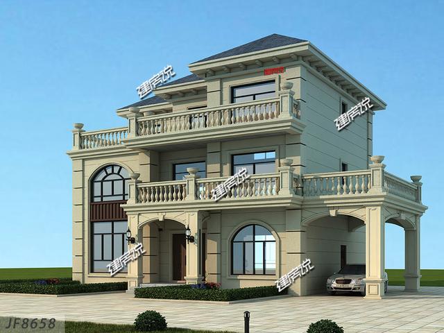 豪華大氣三層歐式別墅設(shè)計(jì)圖，多窗多露臺(tái)，室內(nèi)布局溫馨實(shí)用