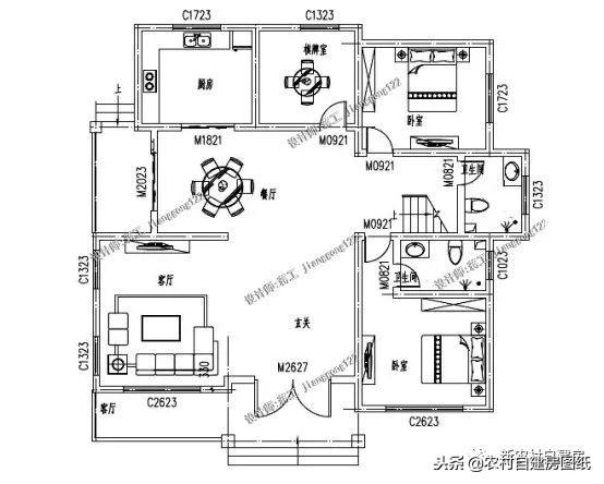 5款三層鄉(xiāng)村自建小別墅，框架結(jié)構(gòu)70年使用年限，三代都不過時