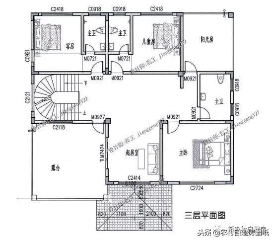 5款三層鄉(xiāng)村自建小別墅，框架結(jié)構(gòu)70年使用年限，三代都不過時