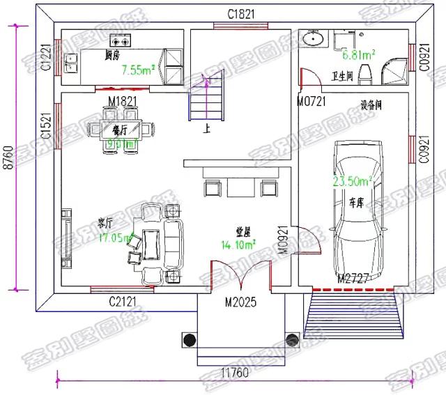 100平米帶車庫鄉(xiāng)村小別墅設計圖，您理想的溫馨小別墅！