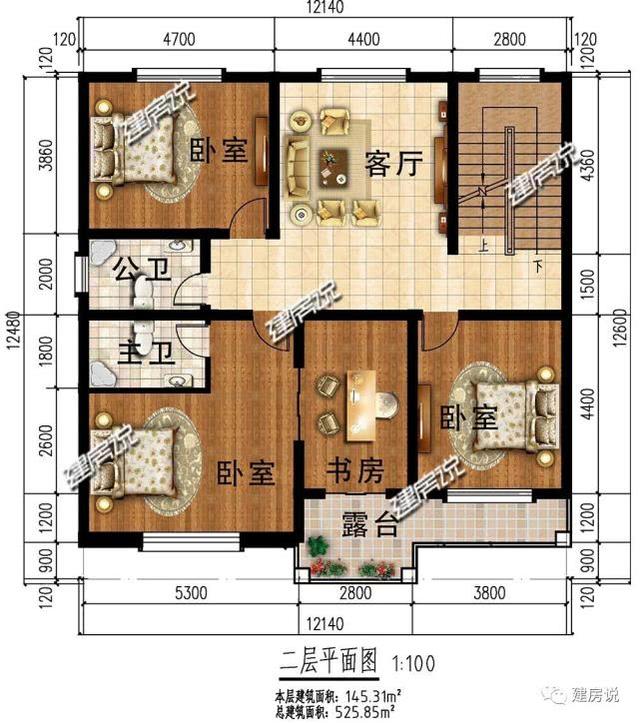 3層實用別墅設計圖，老家建新房，我強烈推薦這款！