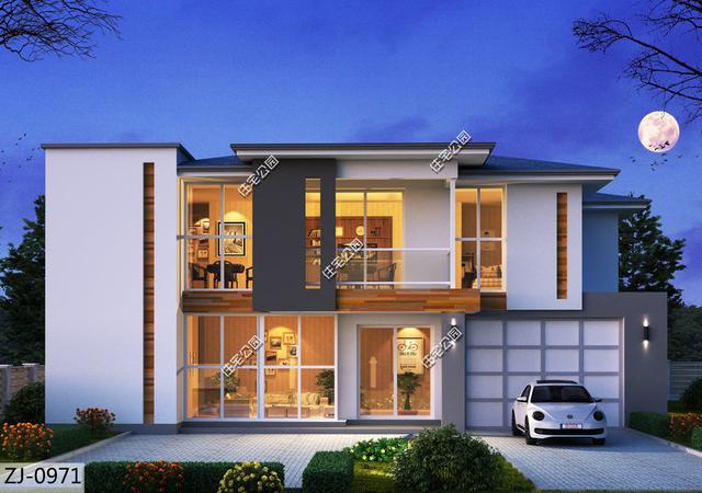 現代兩層農村別墅設計圖，現代別墅太開放家里人接受不了！