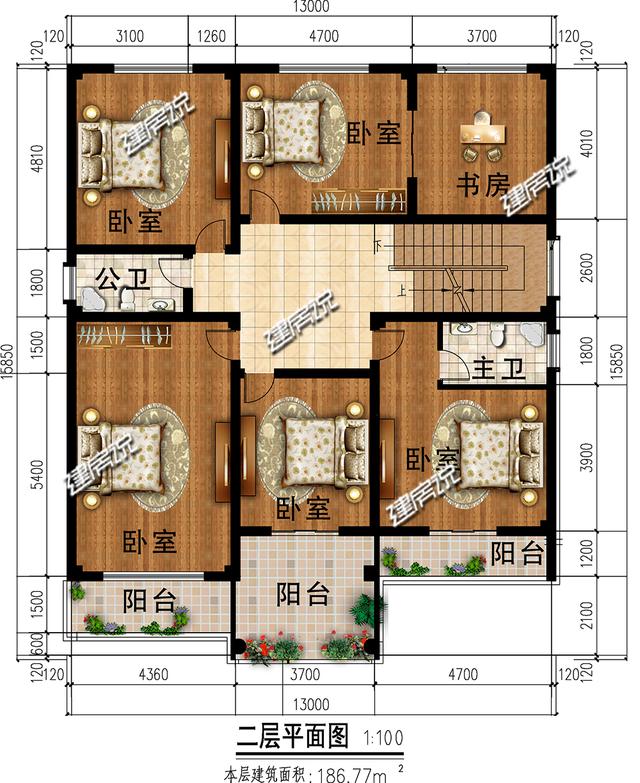 超現(xiàn)代風(fēng)別墅設(shè)計圖，8臥室多露臺，農(nóng)村建房新趨勢，真享受！