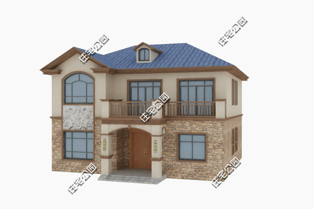 二層歐式別墅設計圖，外觀造型優雅，室內布局合理