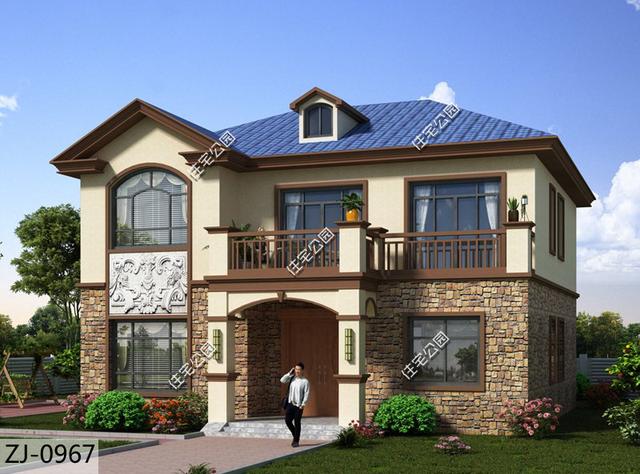 二層歐式別墅設計圖，外觀造型優雅，室內布局合理