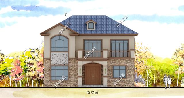 二層歐式別墅設計圖，外觀造型優雅，室內布局合理