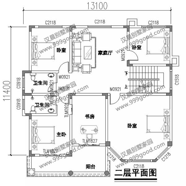 經(jīng)典氣派農(nóng)村別墅設(shè)計(jì)圖，13.1X11.4米，提高了居住的安全舒適性