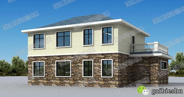 帶車庫二層別墅設計圖，設計富有立體感，滿足大部分農村家庭的住房需求