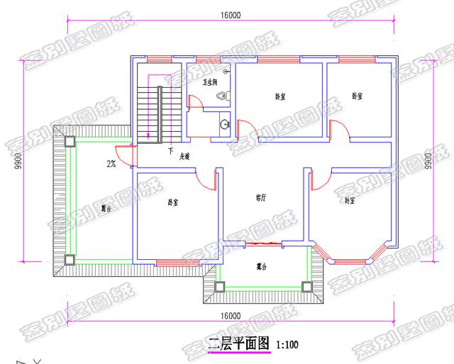 帶車庫二層別墅設計圖，設計富有立體感，滿足大部分農村家庭的住房需求