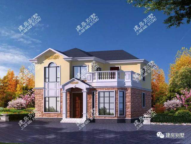 磚混結構兩層農村別墅設計圖，外觀靚，采光好，住的舒服