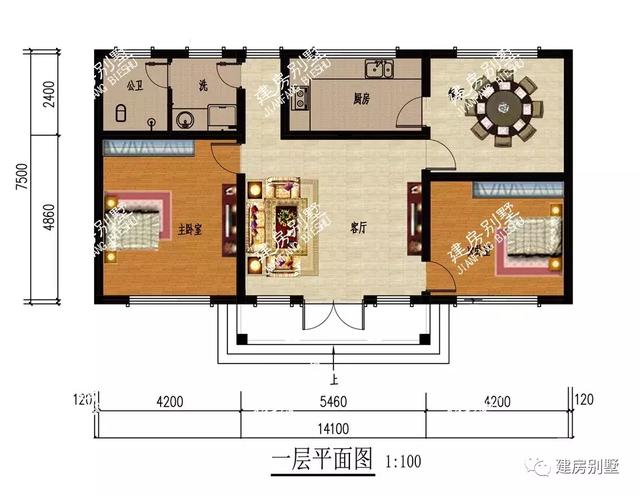 3棟一層自建房設計圖，造價經濟又實用，戶型通透