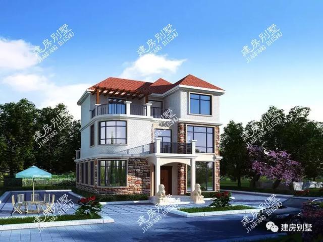 三棟面寬相近的農(nóng)村自建房設(shè)計圖，室內(nèi)的通透性好