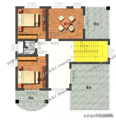 4款11×12米三層農村別墅，第2款比較普通，但是卻勝在經濟實用。