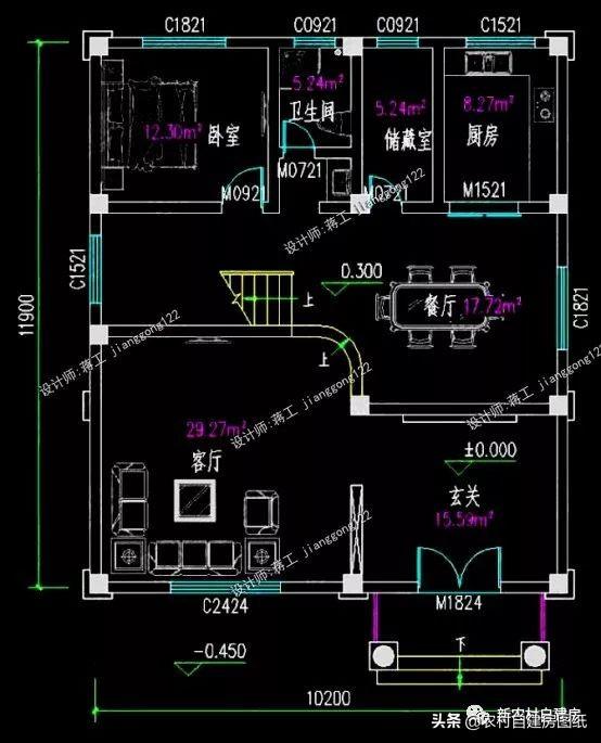 4款11×12米三層農村別墅，第2款比較普通，但是卻勝在經濟實用。