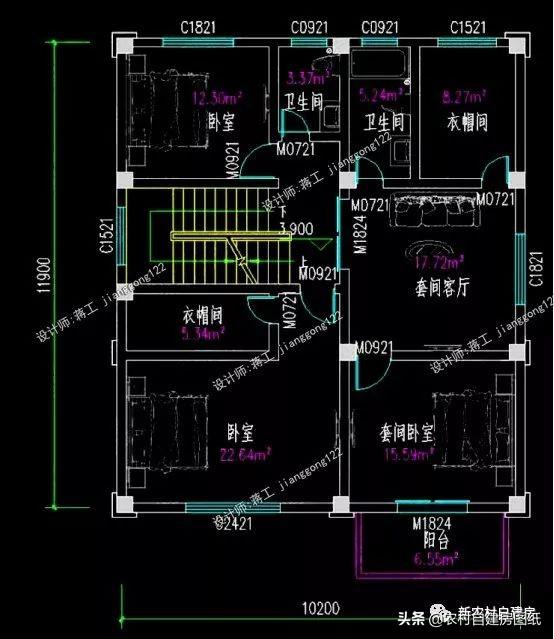 4款11×12米三層農村別墅，第2款比較普通，但是卻勝在經濟實用。