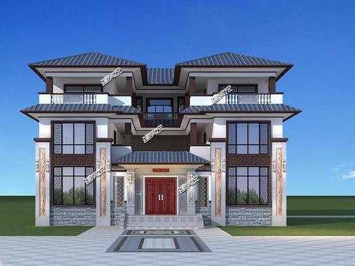 三層新中式別墅設計圖，外觀精美，戶型方正，來年開春建起來！