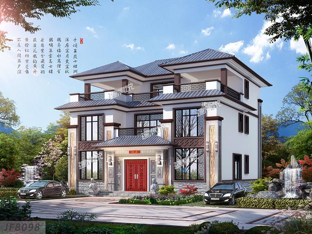 三層新中式別墅，設計新穎獨特，中式韻味十足，這才是真正的豪宅！