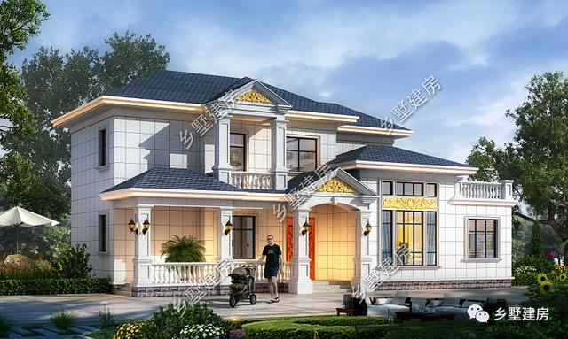 14x11米三層歐式自建房，大氣簡約而不失美觀，在村里建一棟，很氣派！