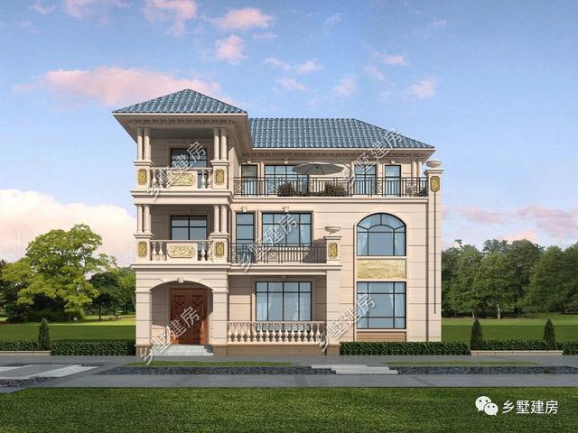 14x11米三層歐式自建房，大氣簡約而不失美觀，在村里建一棟，很氣派！