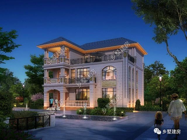 14x11米三層歐式自建房，大氣簡約而不失美觀，在村里建一棟，很氣派！