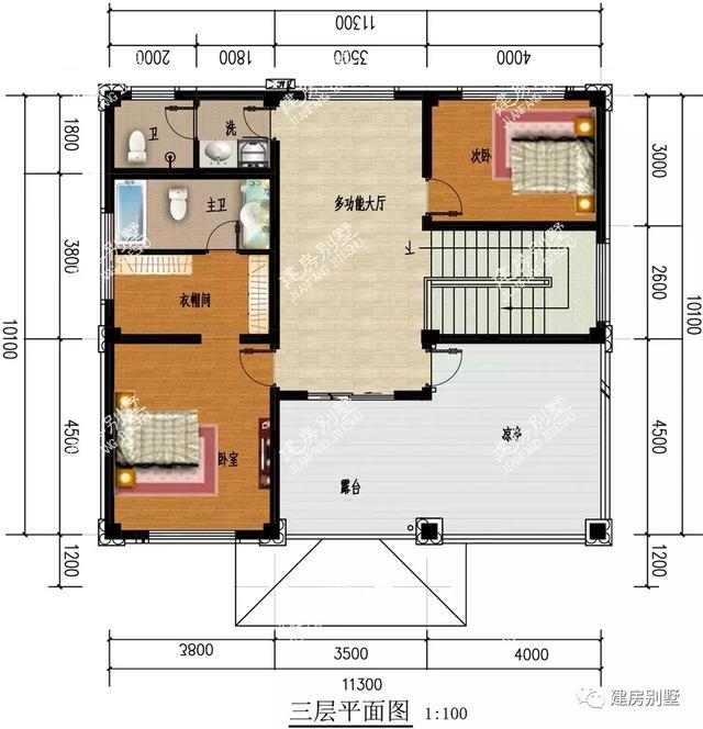 面寬相近的三套農村別墅設計圖，不管建哪一棟，都很被人看好