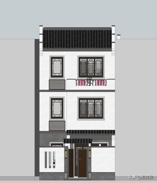 三層徽派別墅設計圖，28萬輕輕松松拿下，寬敞臥室鄉親都羨慕