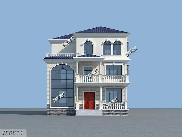 帶車庫的三層住宅設計圖，40萬蓋起，選這款戶型吃不了虧，美觀有面子。