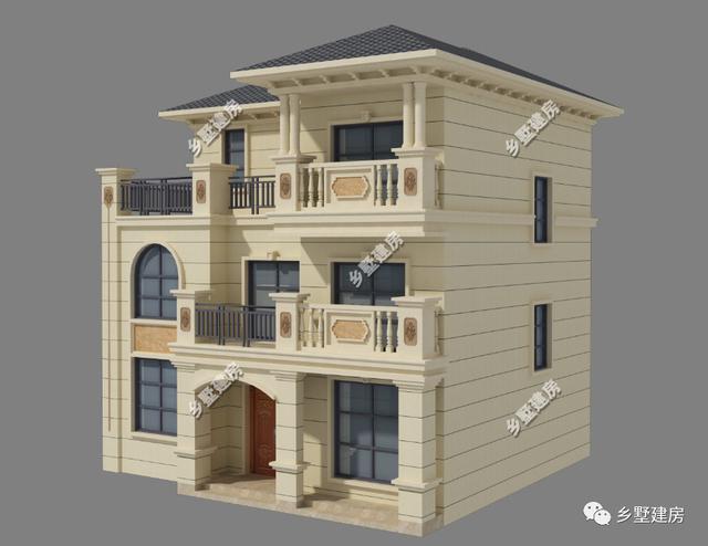 三層別墅，大氣婉約，精致絕美，露臺層層疊加，越看越喜歡。